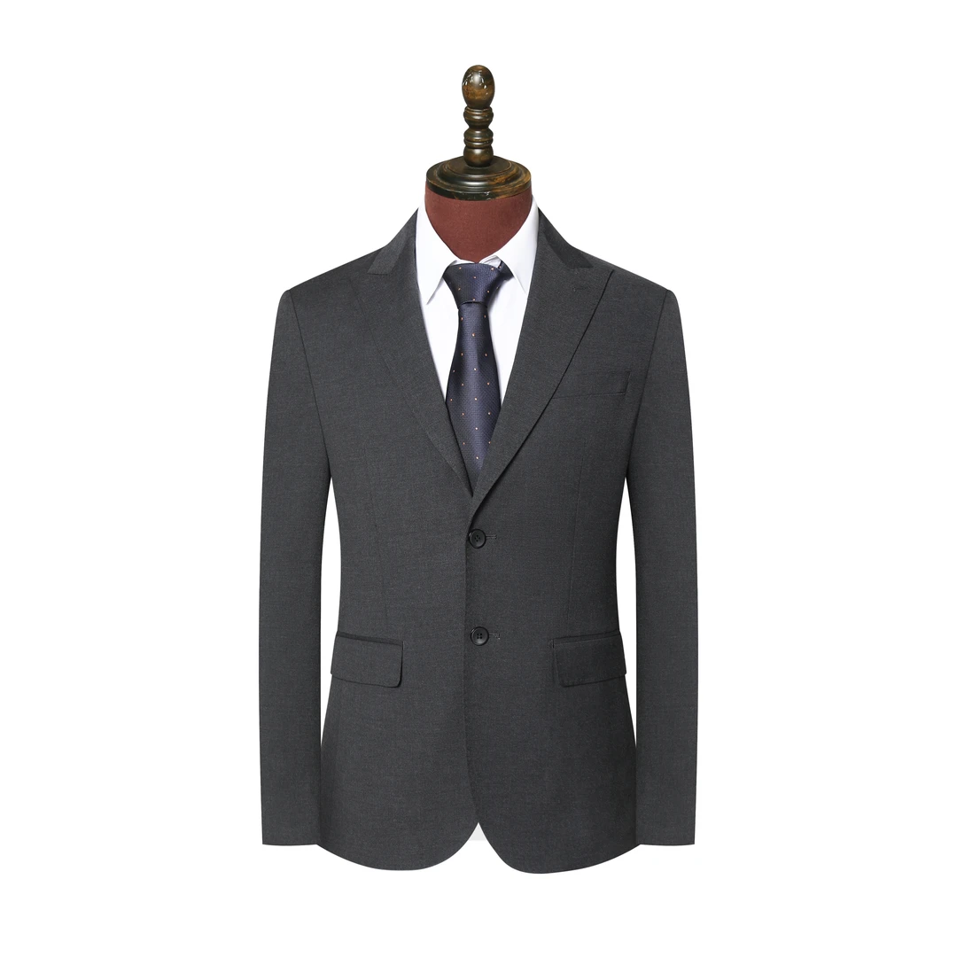 枪驳领单件上衣双开叉小个子男西装结婚男士礼服商务职业男式