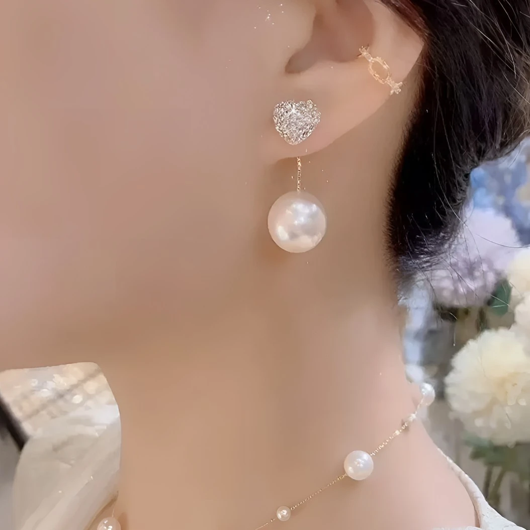 铜合金仿珍珠耳饰 s925银针-A53-轻奢时尚温柔优雅珠珠耳环两戴款