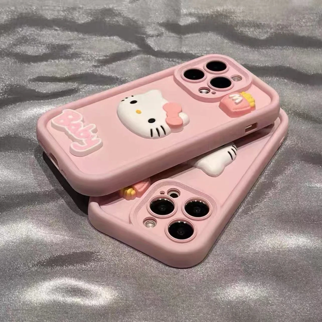樱花粉立体KT苹果15手机壳iphone14promax防摔13网红12女款11创意