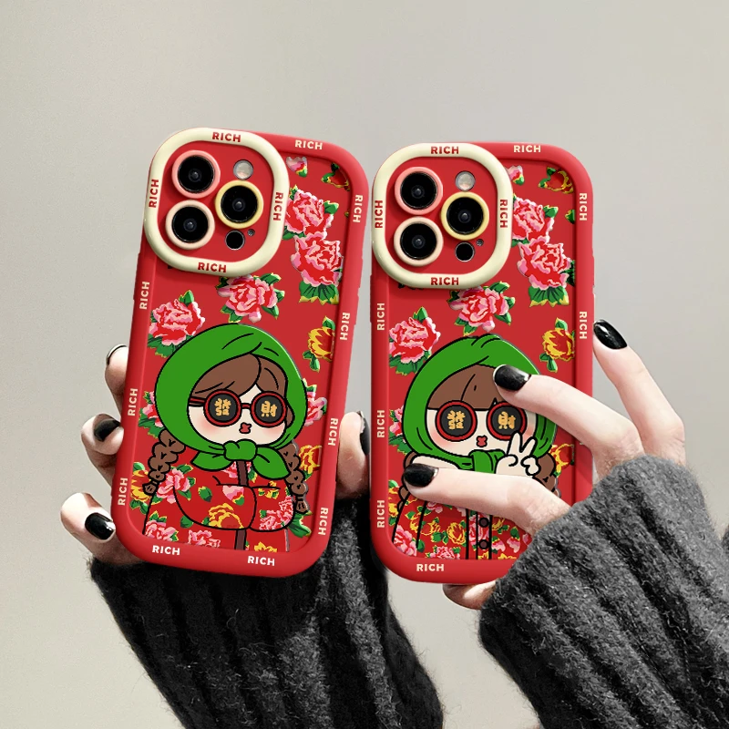 东北村姑适用华为maate60苹果15promax防摔vivo小米oppo防摔软壳