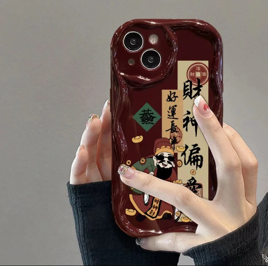 财神偏爱适用iPhone15Promax新年手机壳苹果14Pro/13/12/11防摔xr