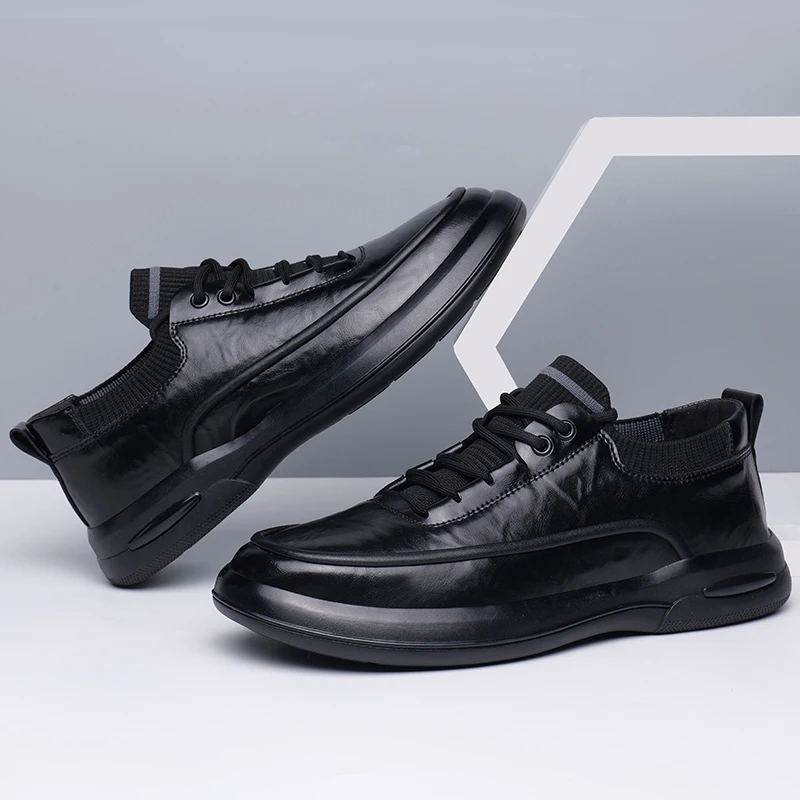 6005男鞋秋冬季新款透气男士休闲皮鞋男潮流时尚鞋子男流光风