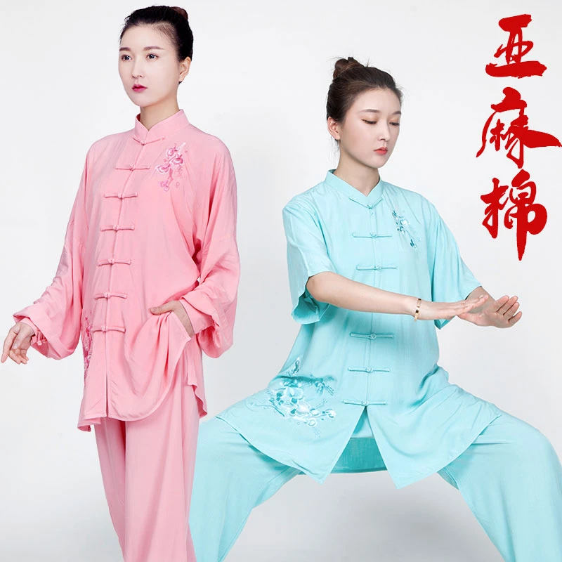 小和山女装2025夏天新款高端亚麻棉麻春夏季太极拳练功服女服装薄