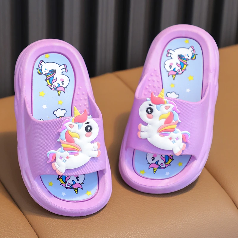新款儿童拖鞋夏季女童男童卡通女孩居家防滑超软浴室中大童凉拖鞋