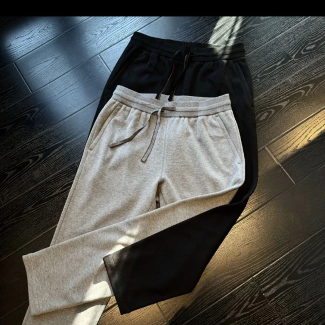 男士秋冬季宽松直筒休闲裤水洗垂感轻奢运动休闲潮牌复古纯色长裤