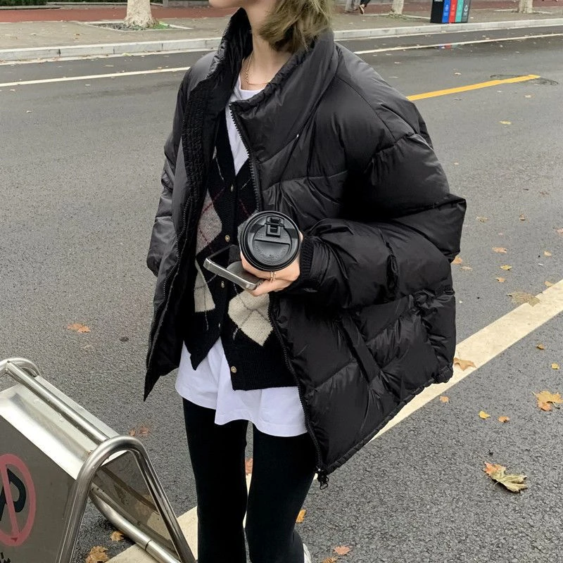 2025年新款黑色短款羽绒服女冬季小个子加厚白鸭绒爆款面包服外套