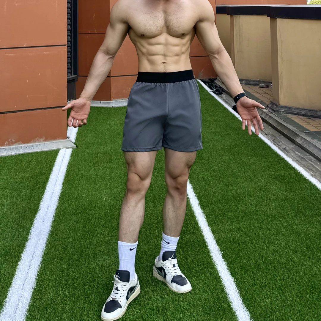 夏季运动健身短裤男速干美式三分裤薄款跑步训练裤冰丝篮球裤户外