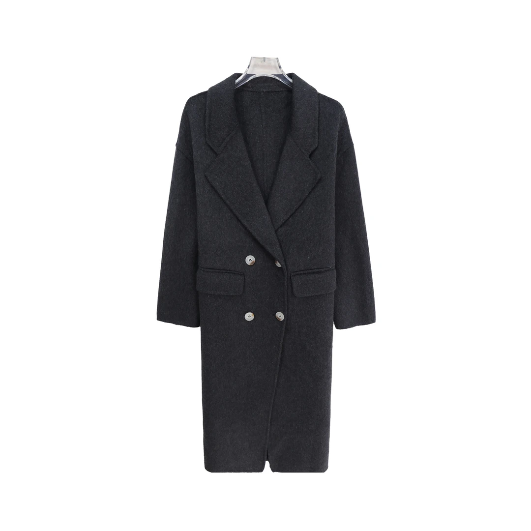 秋冬新款高级感韩版宽松赫本风毛呢外套DY2506