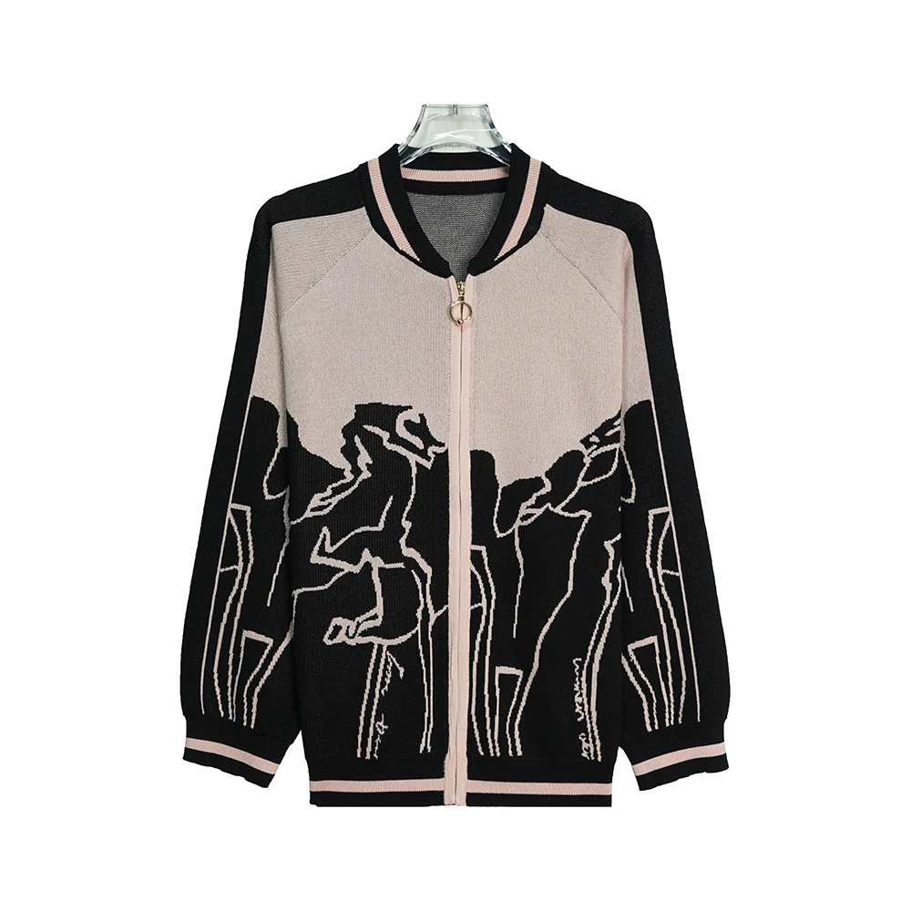 X24175高奢气质时尚印花减龄休闲时尚外套