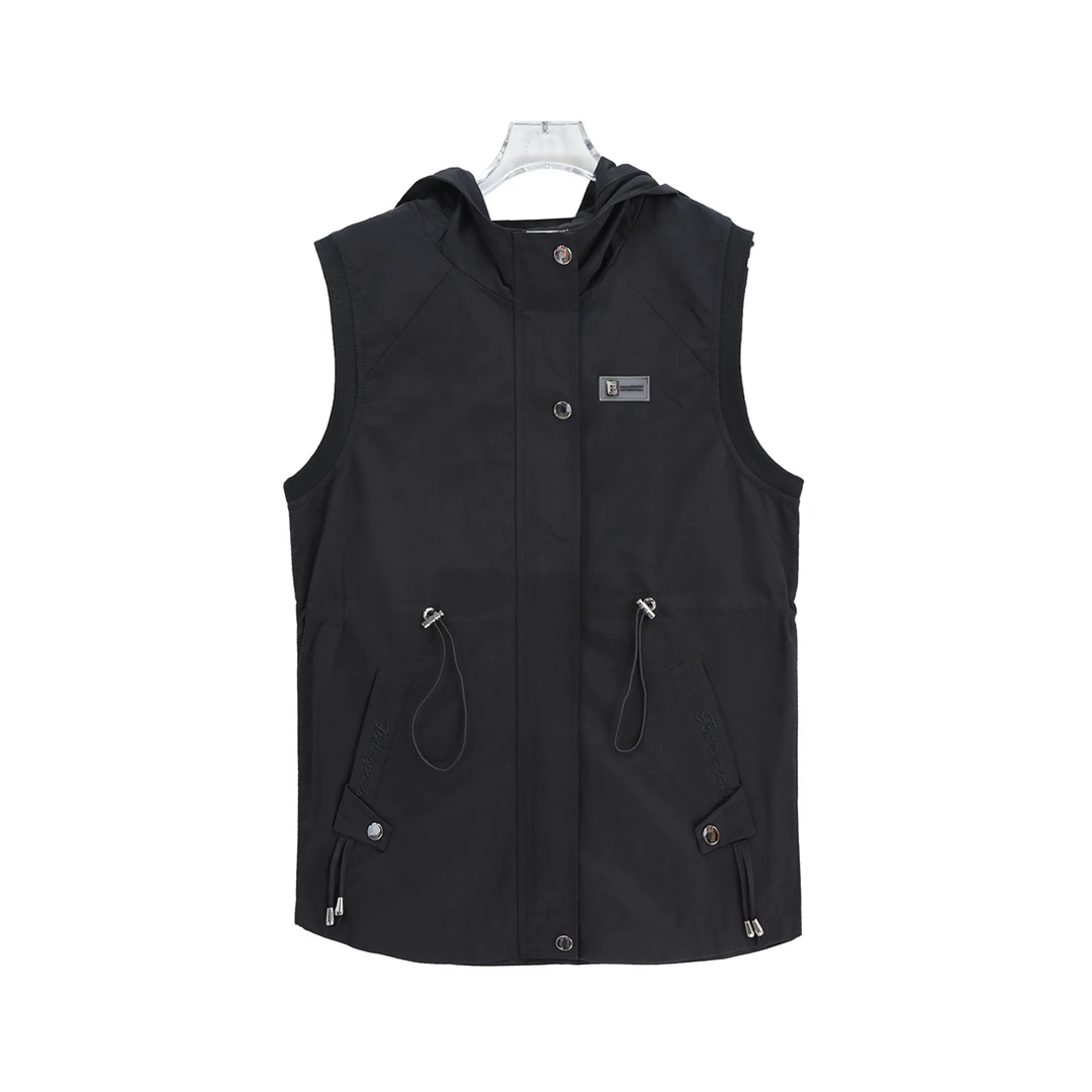 美式复古连帽帅气工装马甲外套S2389