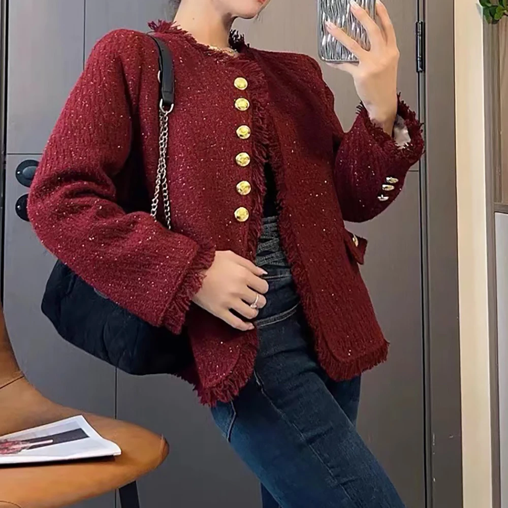 X24523【新中式拜年服】法式气质百搭轻奢小香风黑色羽绒外套3D