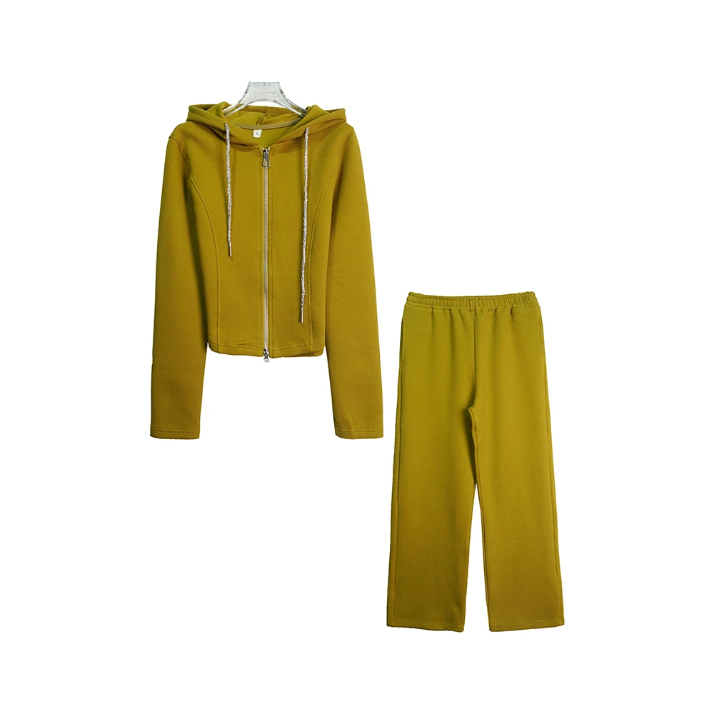 X2693 春装焕新气质韩版运动显瘦连帽休闲时尚两件套4C