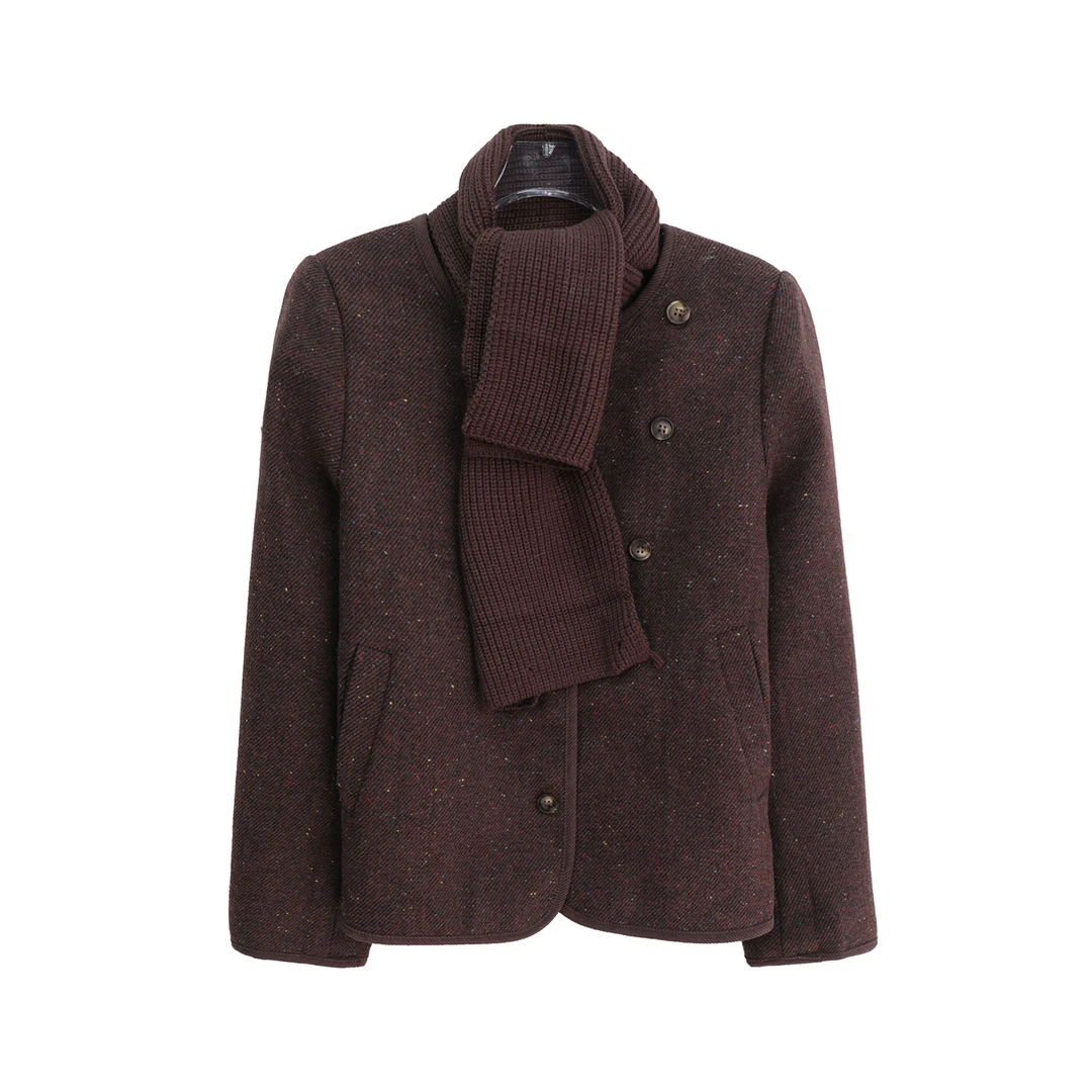 美拉德纯色短款高级感围巾装饰韩版外套S5113