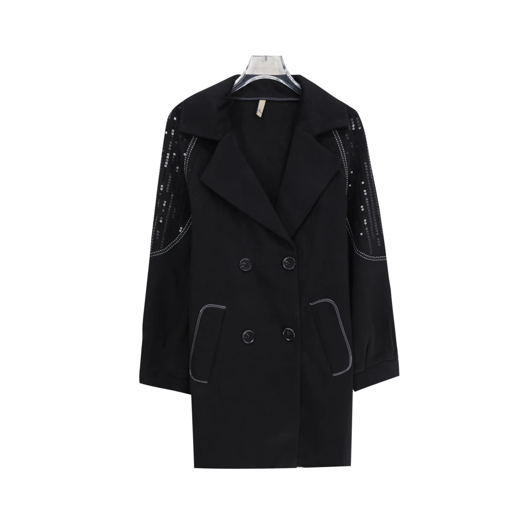 高级感小众设计宽松亮片明显装饰大衣S5165