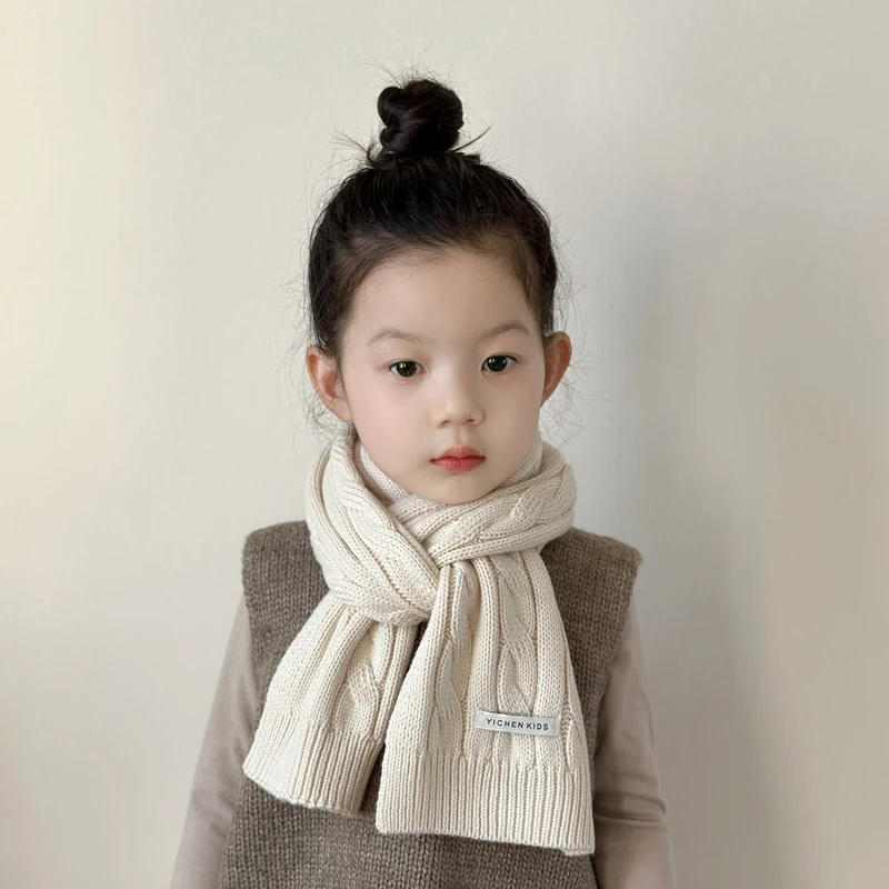 围巾女童秋冬季保暖绞花针织冬天女孩护颈防风儿童御寒2025新款