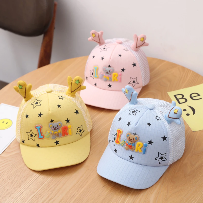 宝宝帽子夏季薄款鸭舌帽防晒婴儿遮阳帽男太阳帽儿童棒球帽春秋季