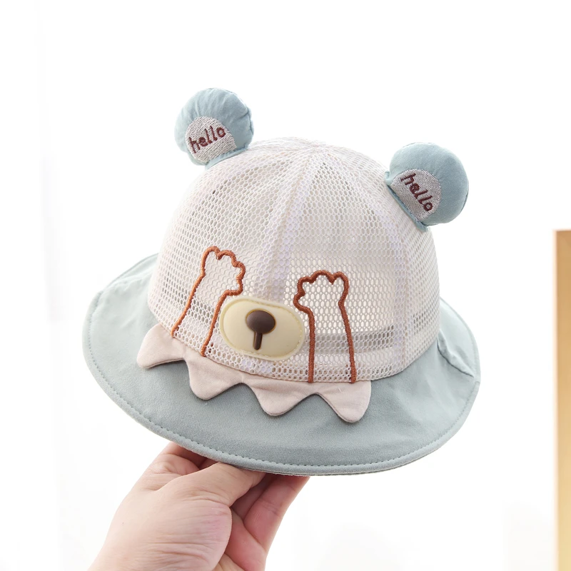 宝宝帽子夏季薄款渔夫帽婴儿遮阳外出防晒帽男宝卡通透气太阳帽