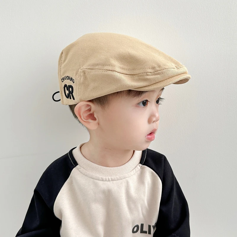 儿童帽子男孩春秋款贝雷帽洋气前进帽男童2025新款秋冬季鸭舌帽