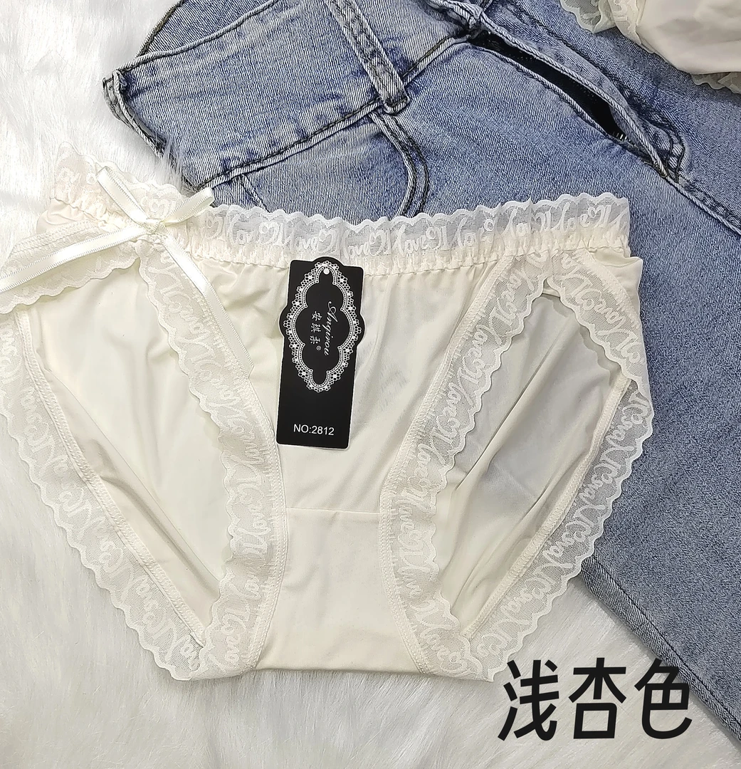 滑滑冰冰面料低腰单侧蝴蝶结纯欲性感美腰舒适女士三角裤