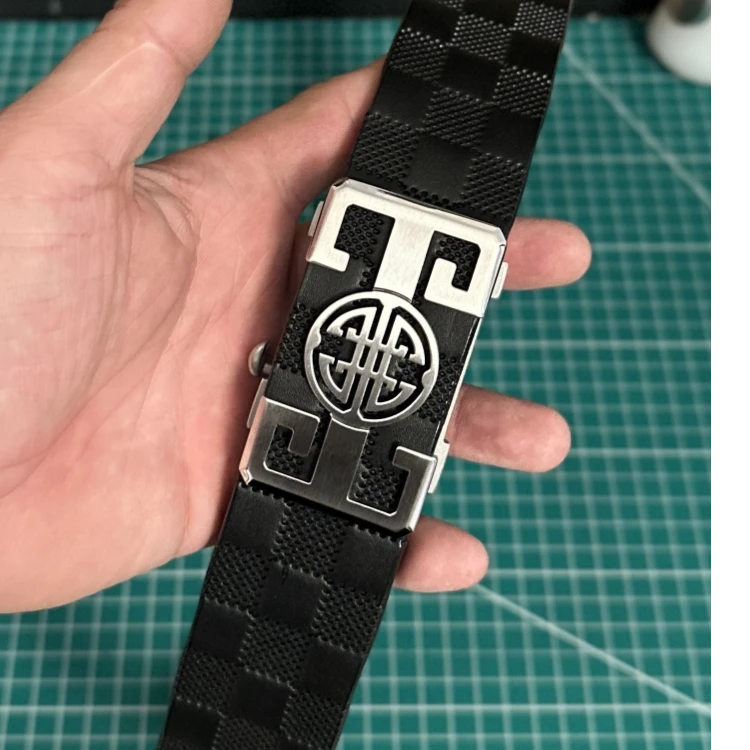 内穿无牙自动扣皮带男士头层牛皮腰带真牛皮皮带不锈钢商务裤带男