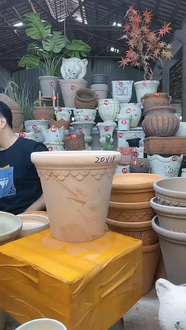 【闪购商品】缸3个20*18(红白)陶玛琪陶巴洛克无托