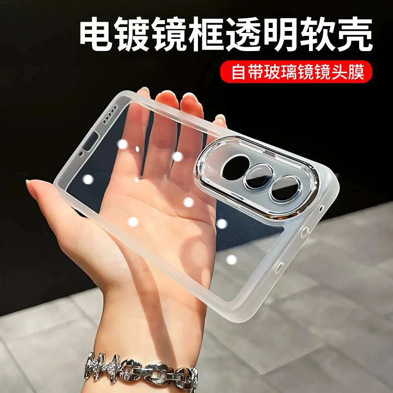 电镀镜头全包适用OPPOK12/K12plus手机壳透明防摔简约软壳高级