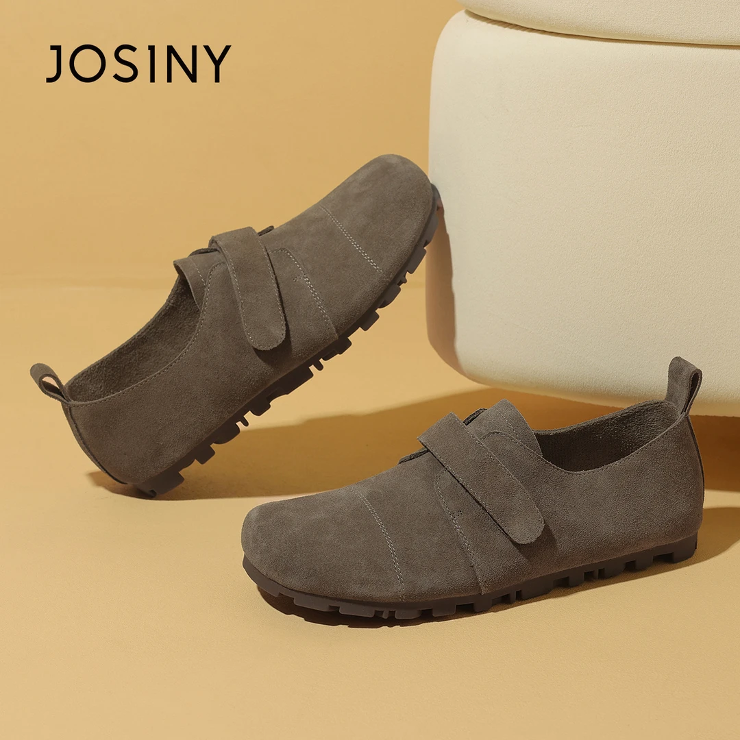 卓诗尼复古软底真皮勃肯鞋女2024新款休闲百搭丑萌懒人豆豆鞋单鞋