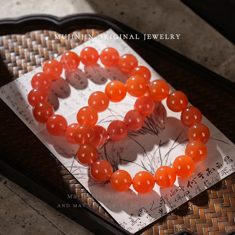 天然南红玛瑙手串女款约13m串珠手链XL2723多样性发一