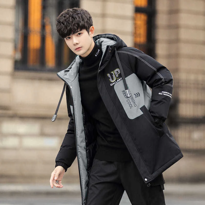 波司澄羽绒服13冬季青少年中长款棉衣14男孩初高中学生15岁大童棉