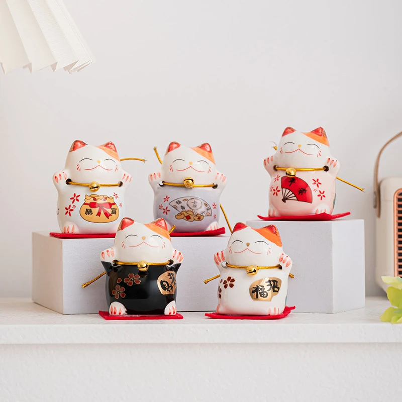 迷你招财猫摆件好运居家装饰国风摆放小号原创寓意财源滚滚开运礼