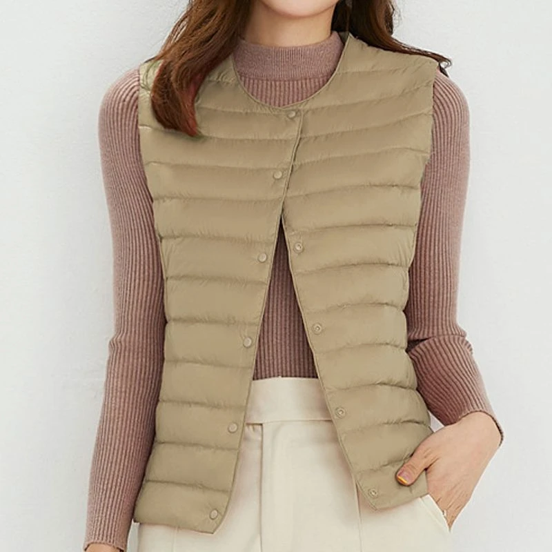 2023新款羽绒服秋冬新款轻薄羽绒服女内胆马甲轻薄款内穿无领轻便