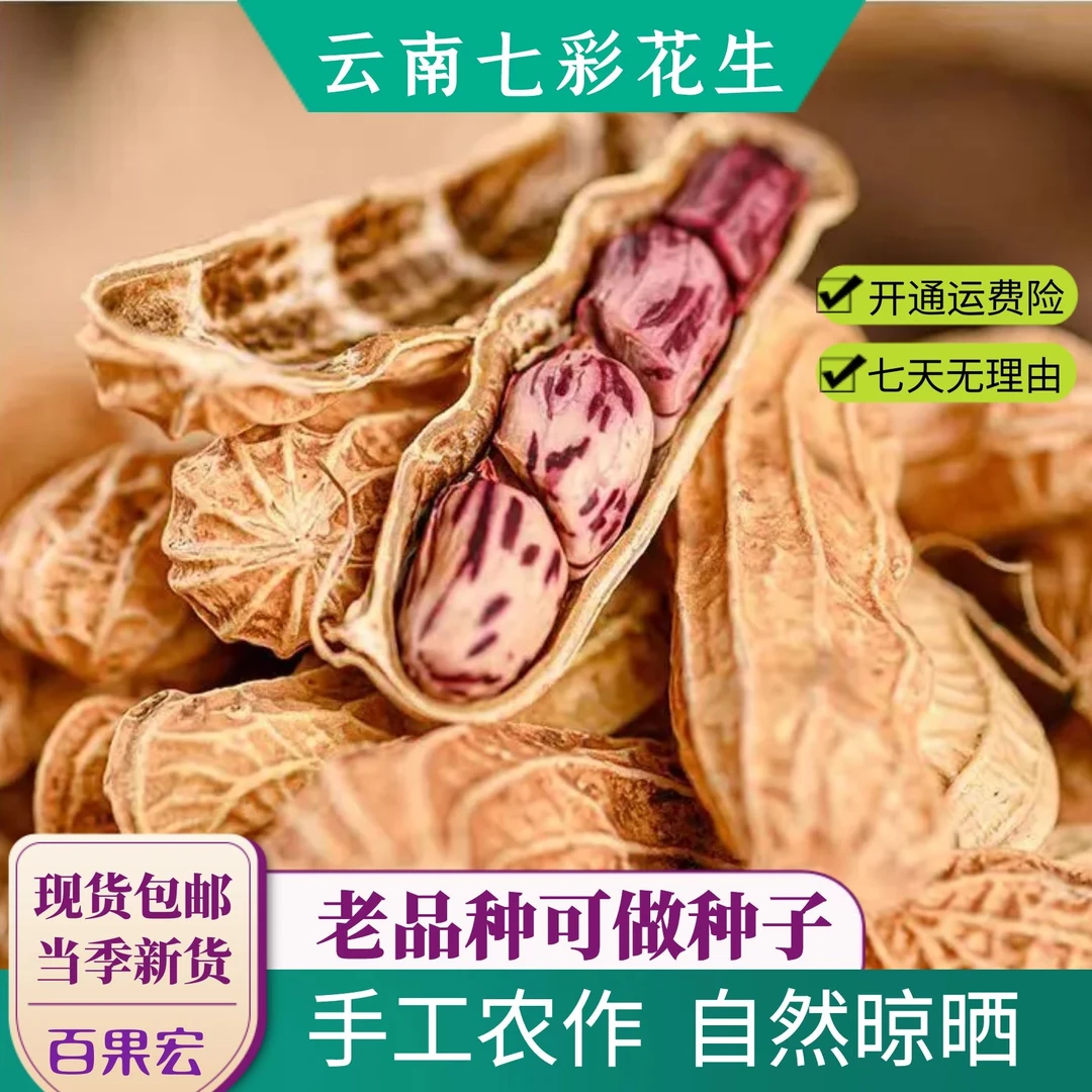 七彩花生-云南红砂山地种植自然晾晒清脆香甜可当种子美味优质