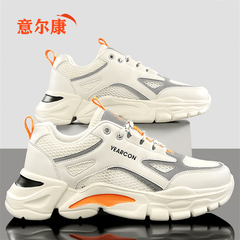 意尔康夏季透气男鞋新款时尚休闲百搭跑步网面鞋男士厚底老爹潮鞋