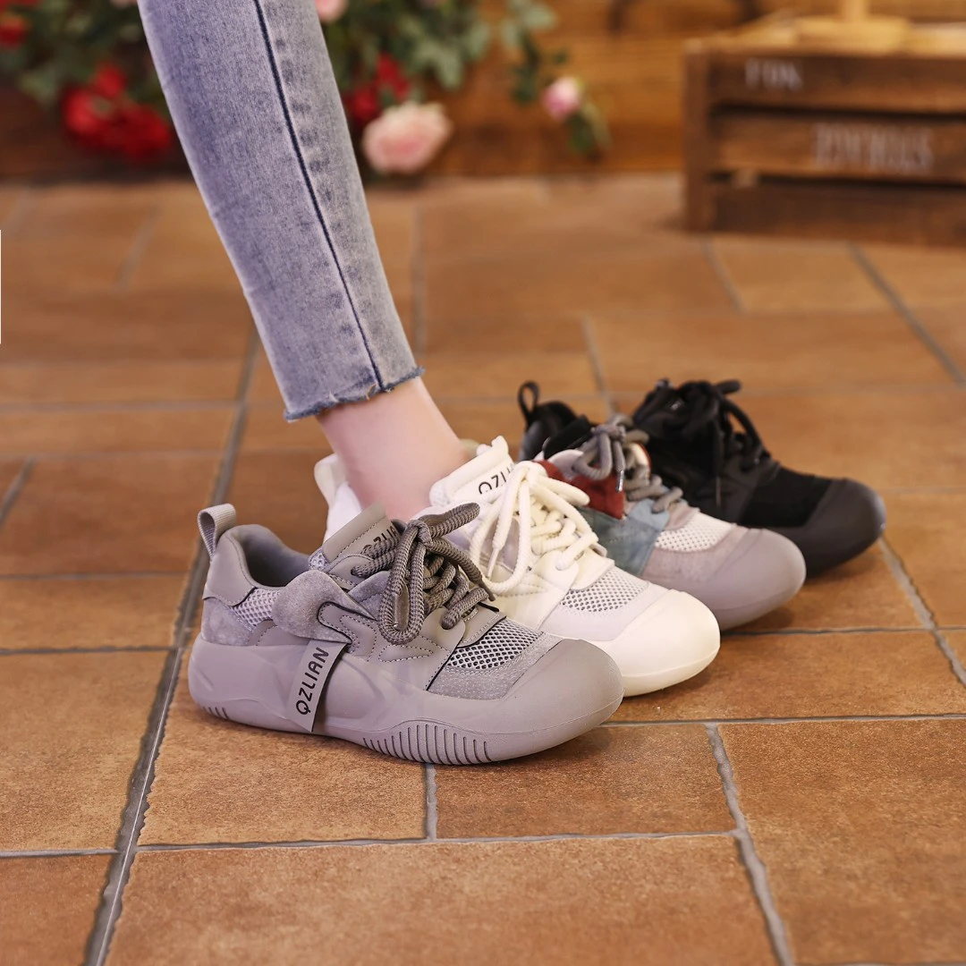 千之恋断码现货增高4CM2025夏季透气复古高能感休閒真皮女鞋3325