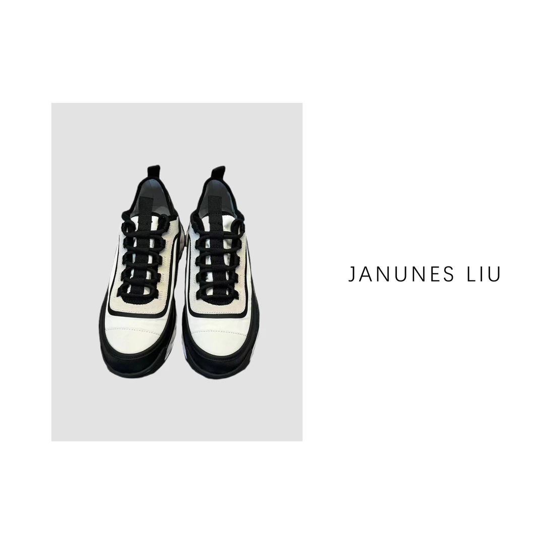 [Janunes Liu]牛皮防水布复古时尚休闲鞋CX1068
