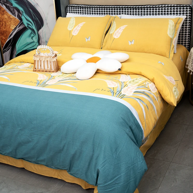 加厚纯棉四件套100全棉加细加软四件套工艺床单掉边套件