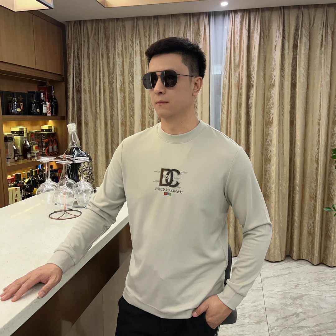 2024秋冬男士新款潮流卫衣印花轻奢欧货时尚休闲休闲圆领7820