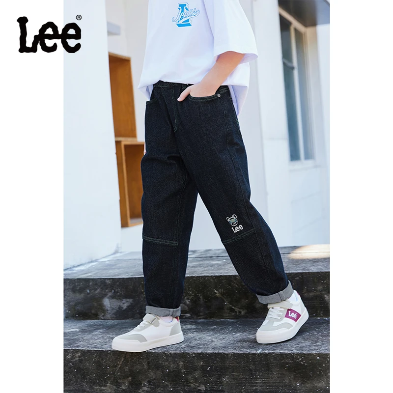 Lee儿童牛仔裤冬季新款小童大童宽松萝卜裤