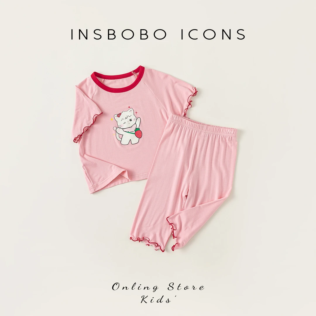 XT24081【夏】儿童套装（猫咪印花套装）
