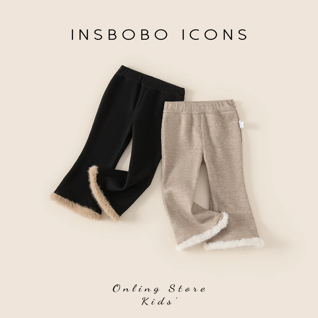 【毛毛微喇裤】 INSbobo女童秋装裤子儿童洋气微喇秋季长裤DK24022
