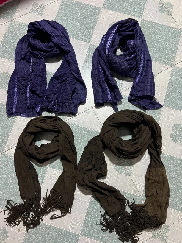 老麻手织布复古围巾