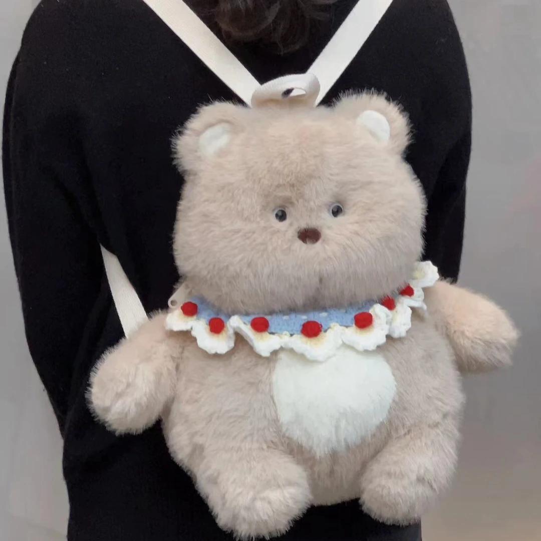 可爱小熊玩偶包包兔子公仔双肩包娃娃背包毛绒玩具生日礼物女孩