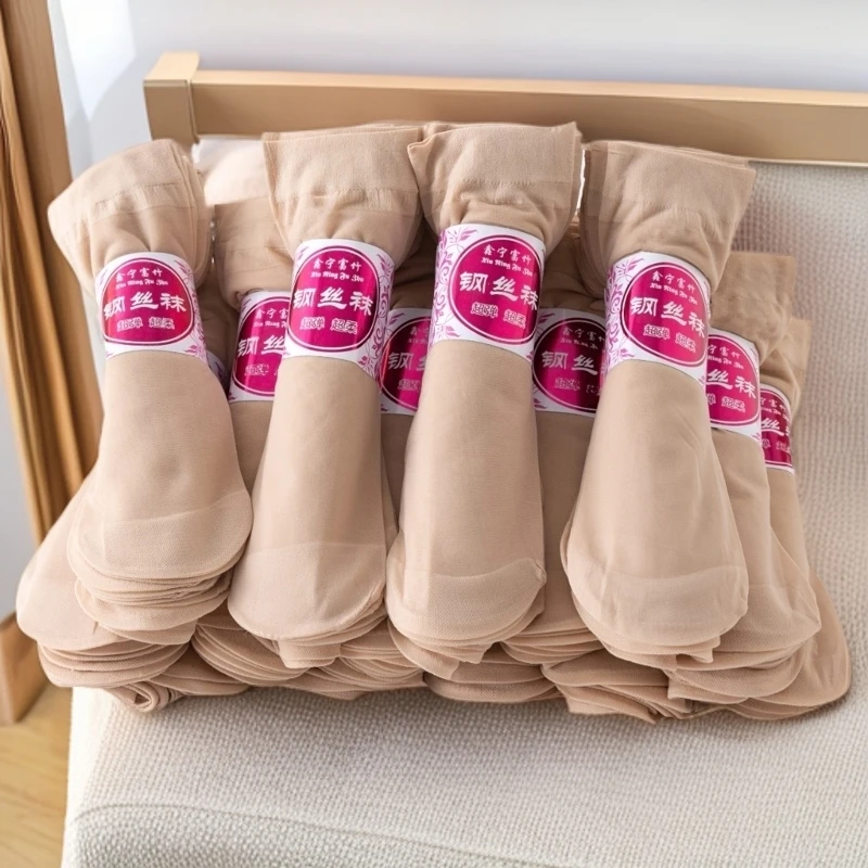 短丝袜女士袜子夏季薄款防勾丝肉色短钢丝袜耐磨短袜面膜钢丝袜女