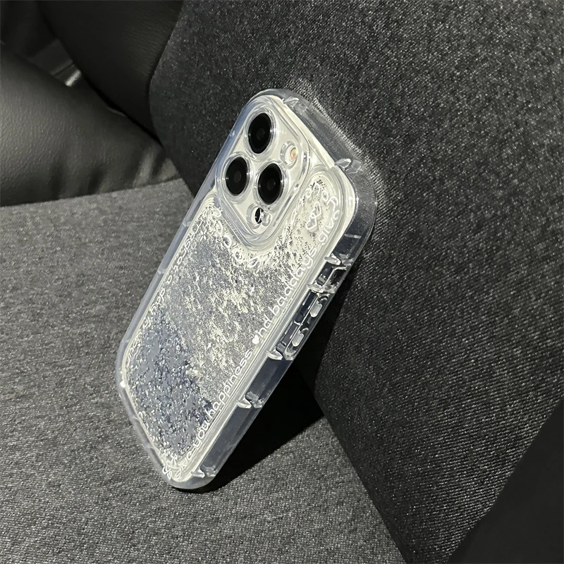 超美流沙冷淡风新款苹果15手机壳iphone14promax椭圆气囊全包女款