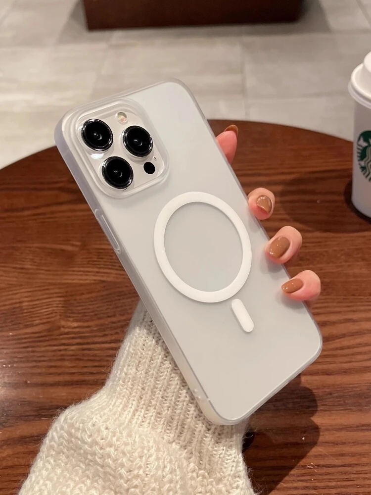 磁吸磨砂超薄软壳适用iPhone14promax手机壳新款苹果15简约13透明