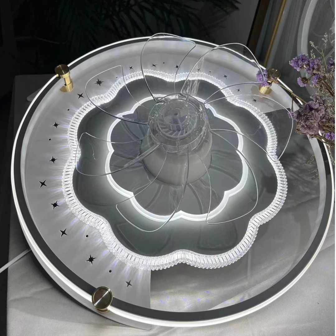 新花好月圆-AI智能灯具卧室风扇灯吸顶led灯现代简约轻奢灯主卧灯