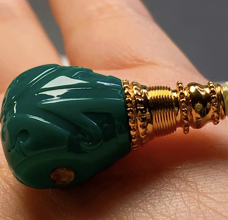 原矿精品绿松石三通13.6mm重6.75g