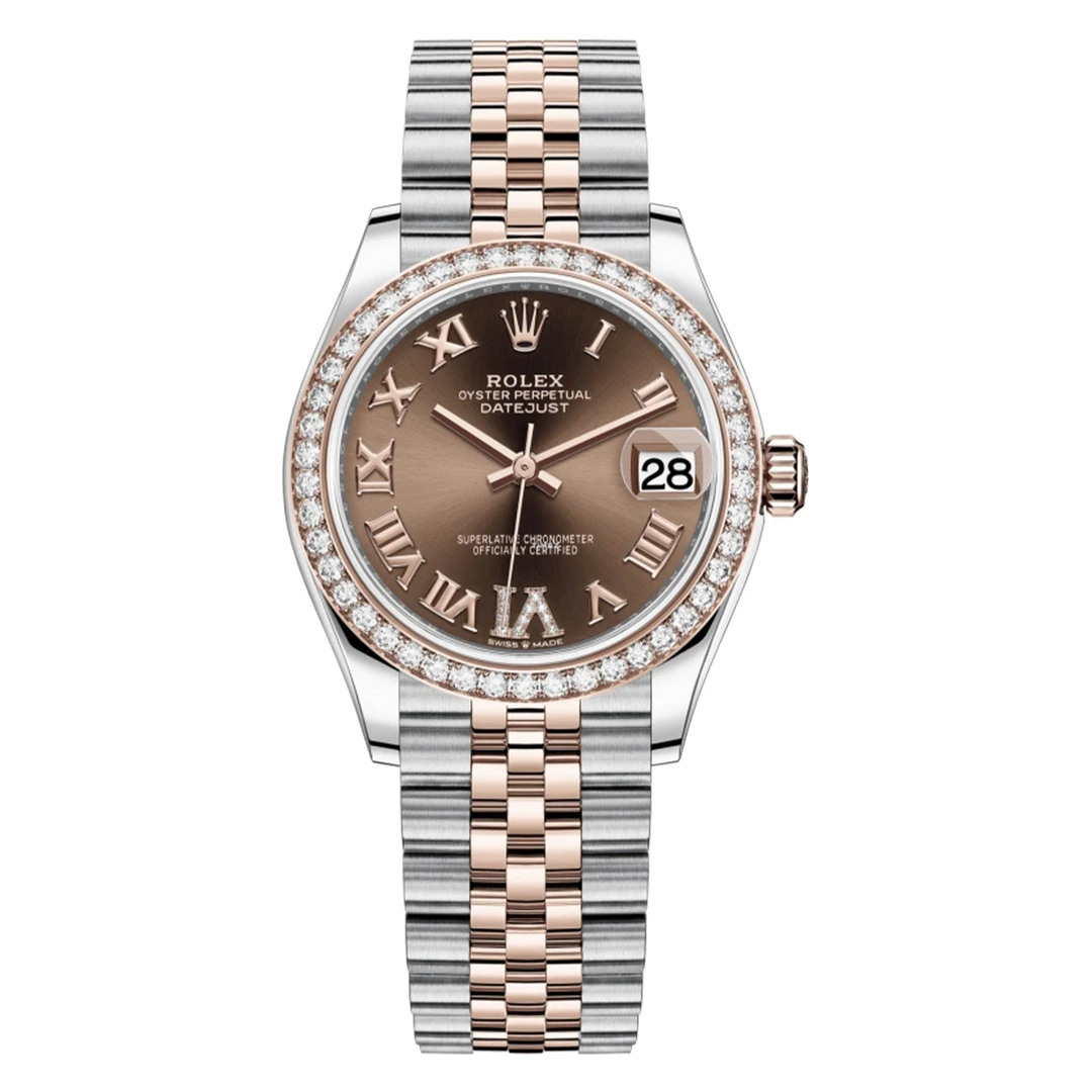 全新未使用 Rolex/劳力士 /278381间玫瑰金钻圈咖罗马/24年/31mm
