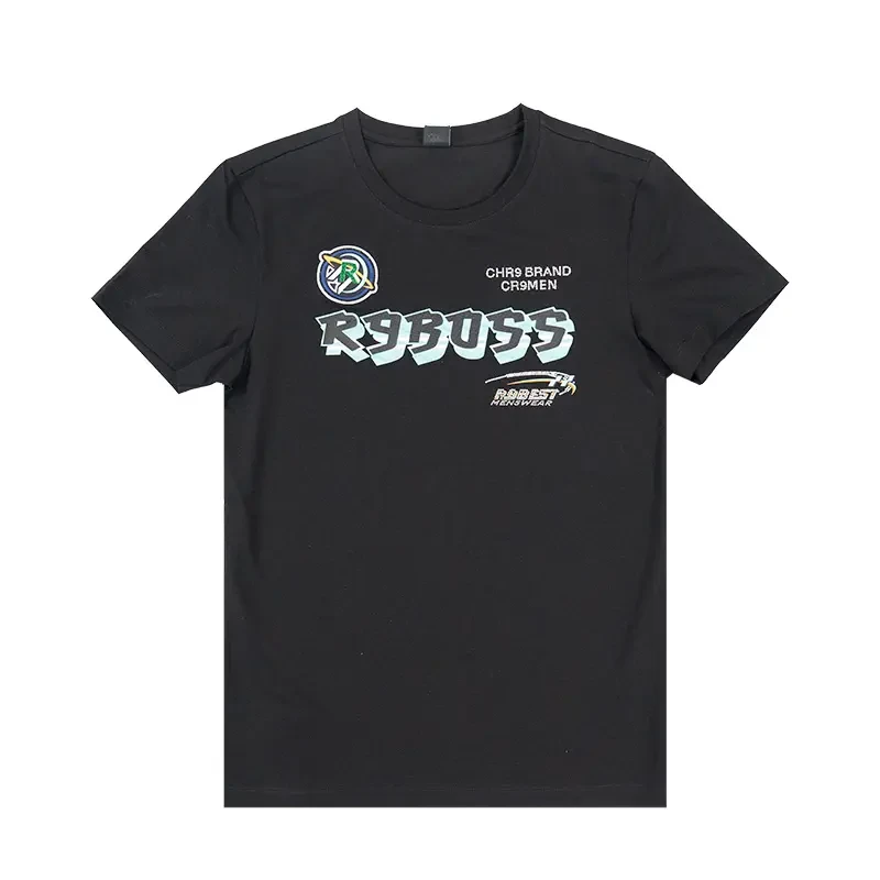 R9000上新烫钻刺绣幻彩工艺男士圆领短袖t恤33006239