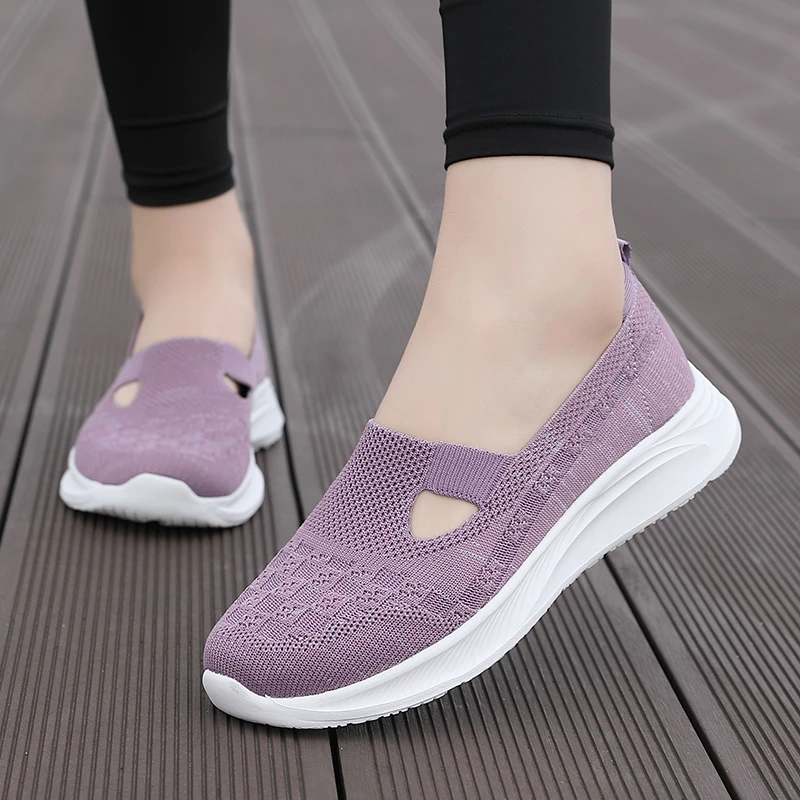 老人鞋健步鞋夏季透气网面老人妈妈鞋中老年轻便防滑软底奶奶鞋